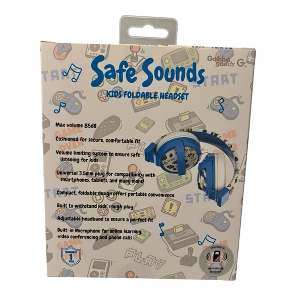 Safe Sounds Blue Kids Foldable Headset - Picture 2 of 3